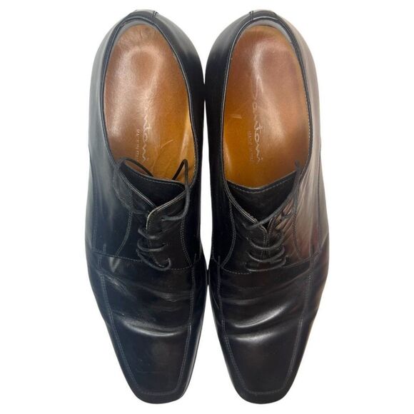 $700 Santoni Italian Leather Dress Shoes 8.5 Prichard Apron Toe Derby Oxford main image 5